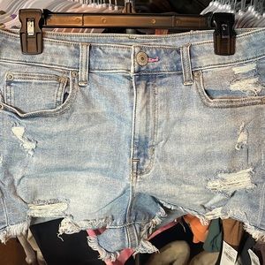 American Eagle Hi Rise Shortie with Rainbow Stitching